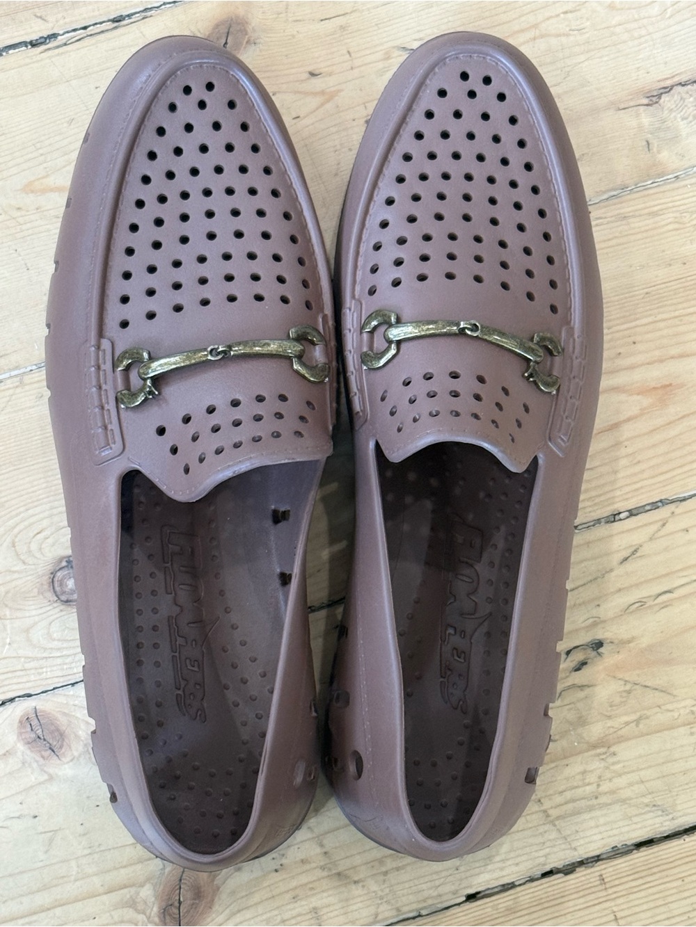 New FLOAFERS Men's Brown Slip-On Loafers with Decorative Bit size 13